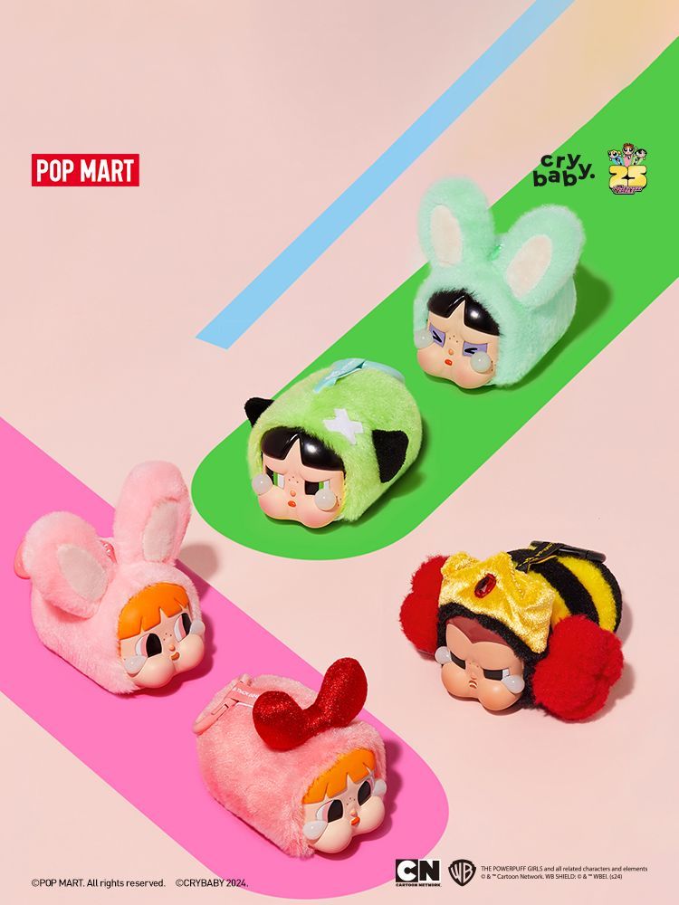 【AUTHENTIC】POPMART Pop mart CRYBABY × Powerpuff Girls Series Vinyl Face Plush Blind Box