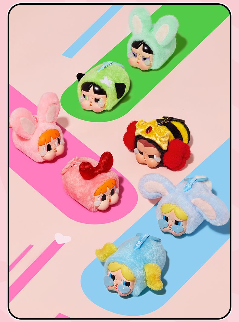 【AUTHENTIC】POPMART Pop mart CRYBABY × Powerpuff Girls Series Vinyl Face Plush Blind Box
